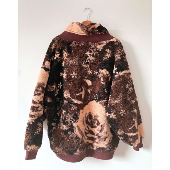 Free People Rosie Oversized Sherpa Pullover Cozy Rose Bleached Size Medium - Picture 5 of 9